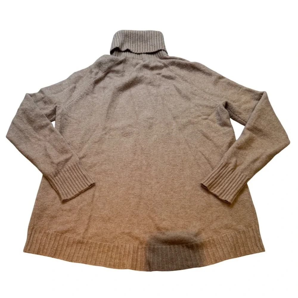 J. Crew XS Camel Alpaca Wool Blend Turtleneck Sweater‎ Oversized Soft Cozy